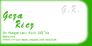 geza ricz business card